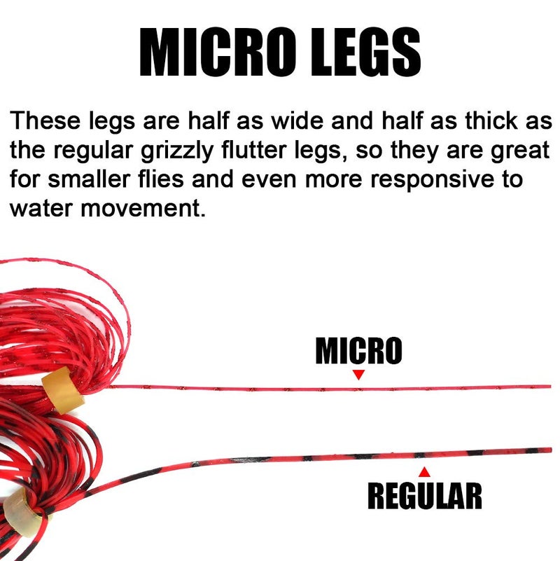 XFISHMAN Fly-Tying-Materials-Rubber-Legs-Silicone-Rubber-Skirt 12-24 Colors Fly Tying Supplies (Grizzly Micro Legs 12 Colors kit) - Image 3
